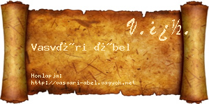 Vasvári Ábel névjegykártya