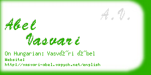 abel vasvari business card